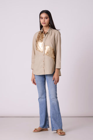 Levi Sequins Shirt - Beige