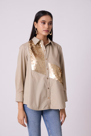 Levi Sequins Shirt - Beige