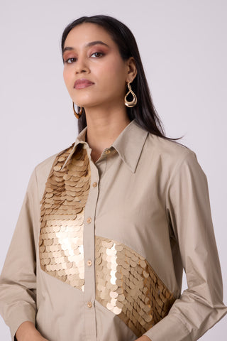 Levi Sequins Shirt - Beige