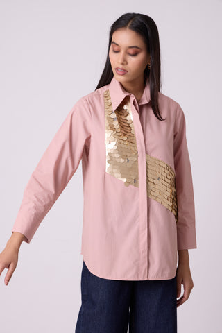 Levi Sequins Shirt - Ash Pink