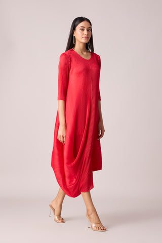 Laila Drape Dress - Red