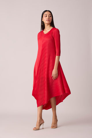 Laila Drape Dress - Red