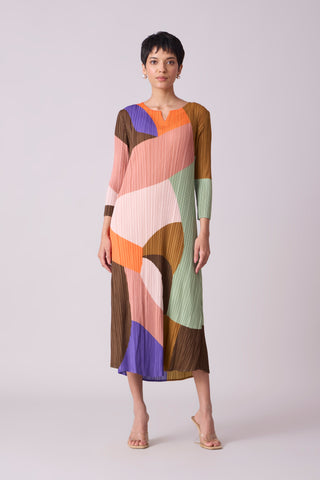 Vivenne Abstract Dress - Multicolour