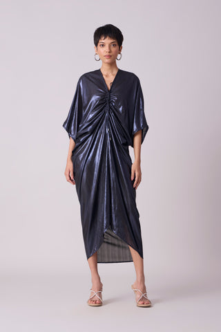 Aika Metallic Rouche Dress