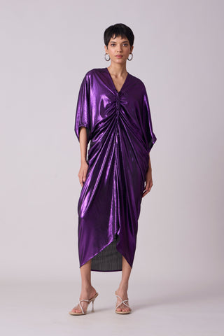 Aika Metallic Rouche Dress