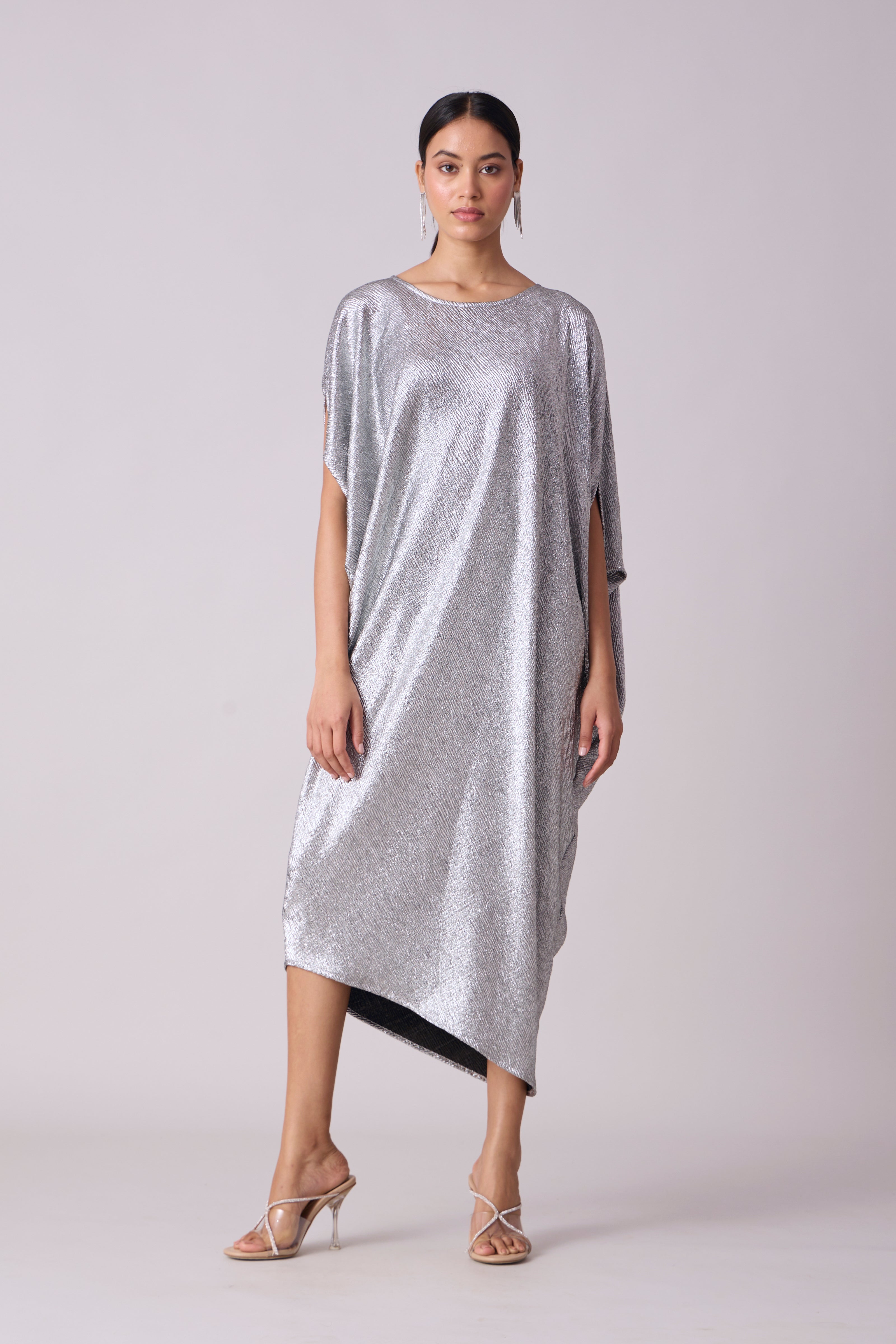 Aurelia Dress - Textured Silver