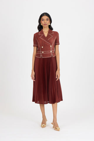Claire Denim Dress - Garnet