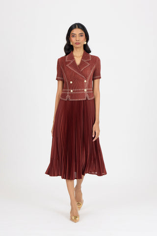 Claire Denim Dress - Garnet