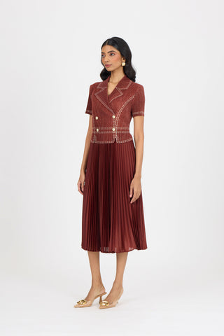 Claire Denim Dress - Garnet