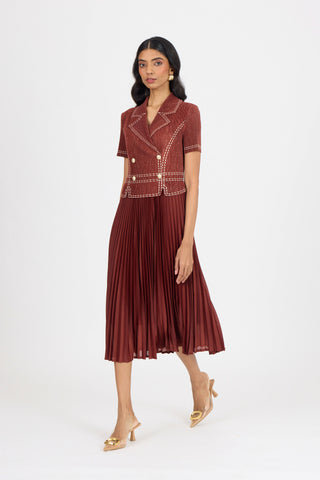 Claire Denim Dress - Garnet
