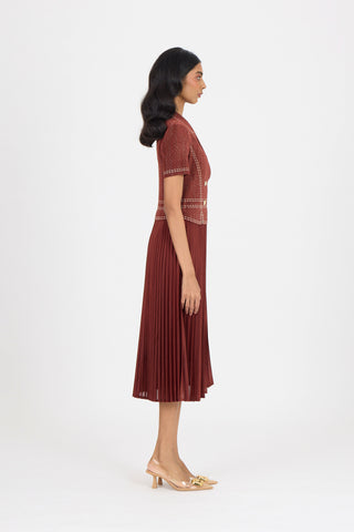 Claire Denim Dress - Garnet