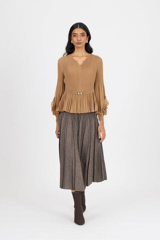 Emery Ruffle Top - Mocha