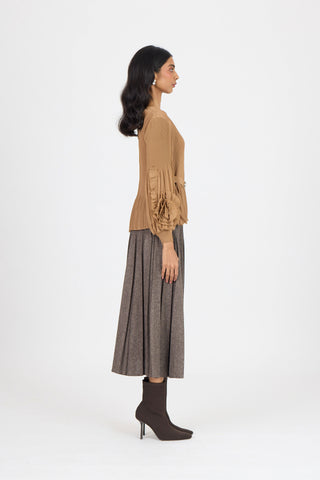 Emery Ruffle Top - Mocha