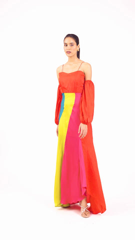 Tessa Dress - Scarlet, Lime, Vivid Pink & Turquoise