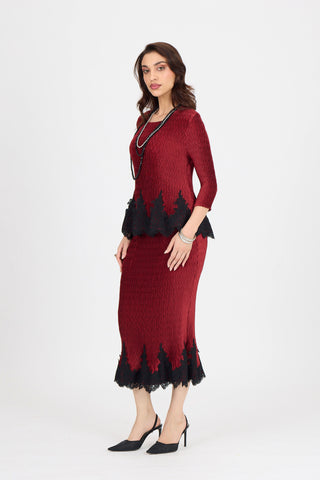 Leona Skirt Set - Sangria