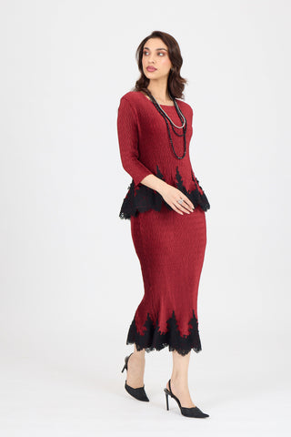 Leona Skirt Set - Sangria