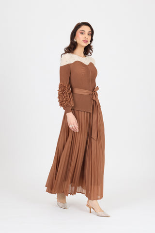 Lucille Skirt Set - Brown