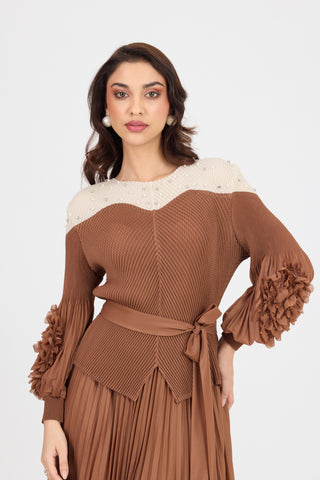 Lucille Skirt Set - Brown