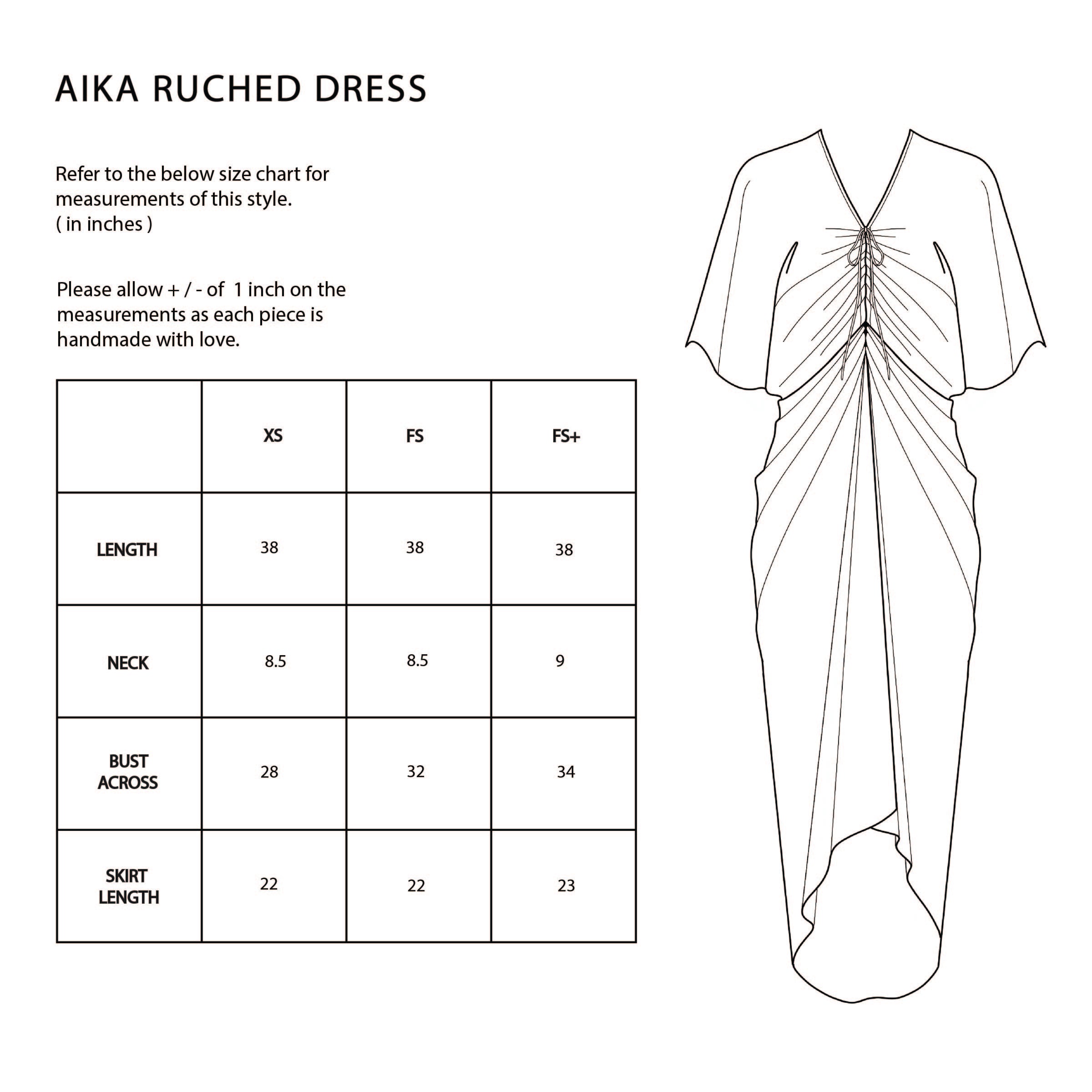 Aika Metallic Rouche Dress - Ink Blue