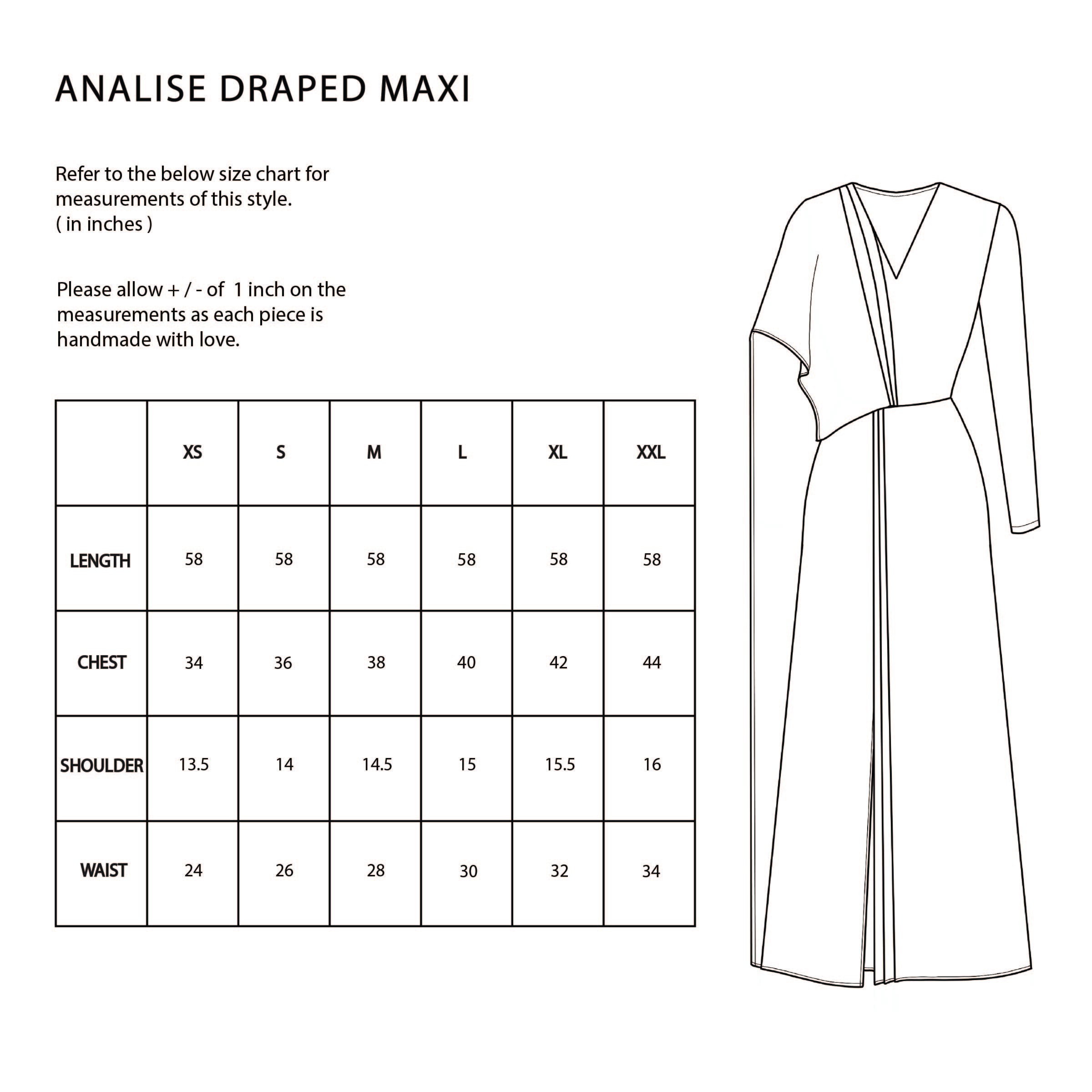 Analise Drape Maxi  - Metallic Black Gold