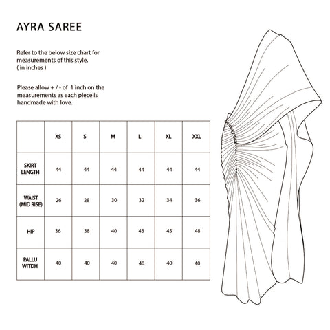 Ayra Saree - Micropleated Black