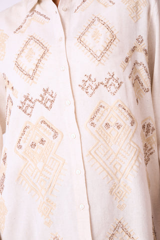 Amani Embroidered shirt - Off White