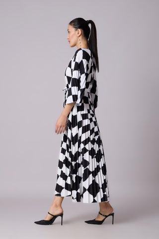 Ariel Maxi Dress - Black & White