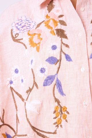 Azmina Embroidered Shirt - Peach