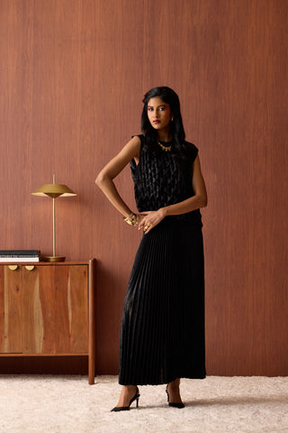 Amber Satin Set - Black