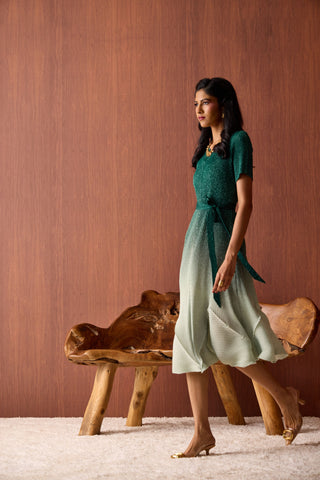 Talia Dress - Ombre Green