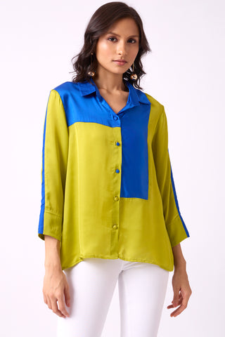 Ellery Colourblock Shirt - Lime