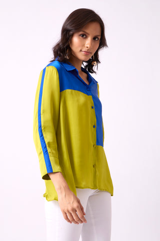 Ellery Colourblock Shirt - Lime