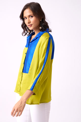 Ellery Colourblock Shirt - Lime
