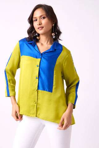 Ellery Colourblock Shirt - Lime