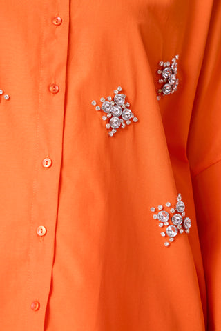 Elise Embellished Shirt - Orange