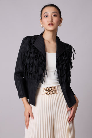 Gisa Fringed Jacket - Black