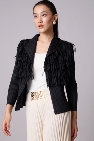 Gisa Fringed Jacket - Black