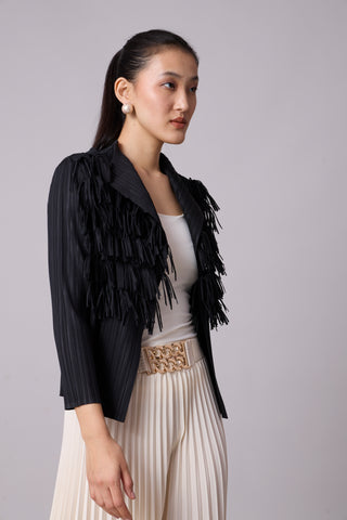 Gisa Fringed Jacket - Black