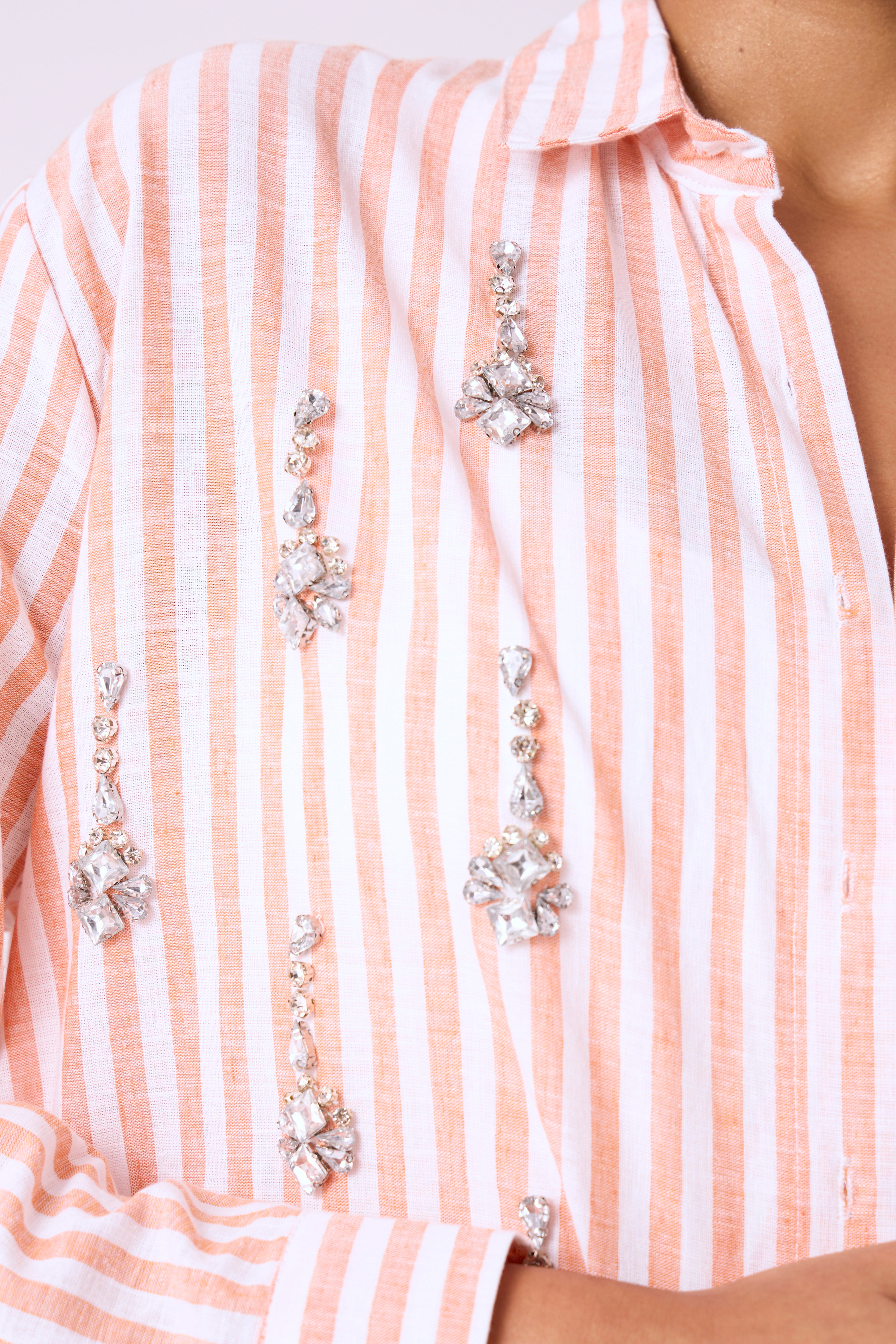 Reeve Embellished Shirt - Peach