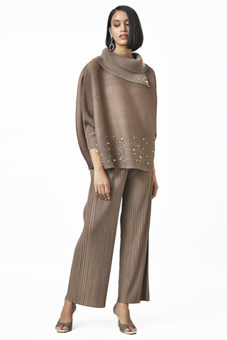 Sloane Pearled Batwing Set - Taupe
