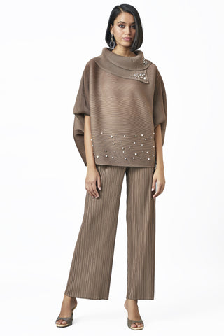 Sloane Pearled Batwing Set - Taupe