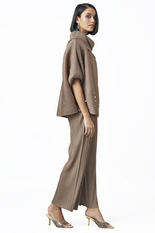 Sloane Pearled Batwing Set - Taupe