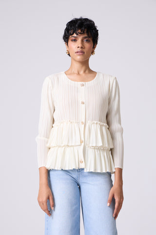 Tia Ruffle Top - Ivory