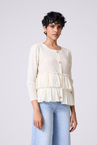 Tia Ruffle Top - Ivory