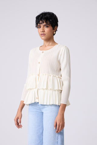 Tia Ruffle Top - Ivory