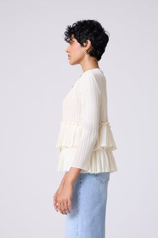 Tia Ruffle Top - Ivory