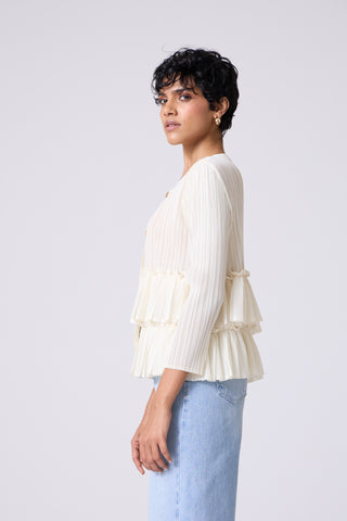 Tia Ruffle Top - Ivory