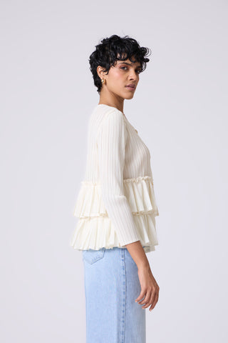 Tia Ruffle Top - Ivory