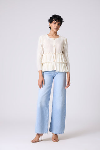 Tia Ruffle Top - Ivory