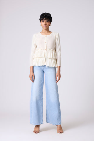 Tia Ruffle Top - Ivory